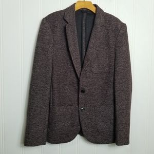 Zara Man Sports Coat Blazer Knit Tweed Look Mens Slim Fit